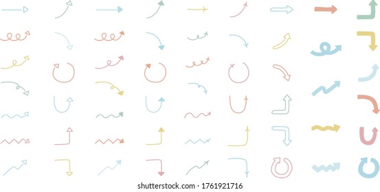 Conjunto de ilustraciones de flecha dibujadas a mano
