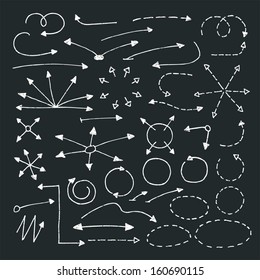 Set of hand drawn arrows.