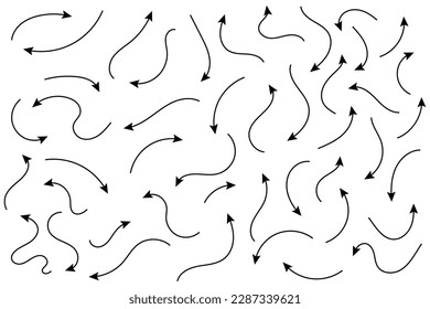
Set of hand drawn arrows