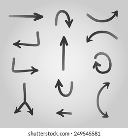 Set of hand drawn arrows 