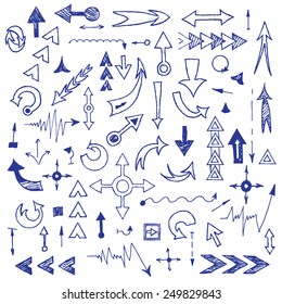 set of  hand drawn arrows