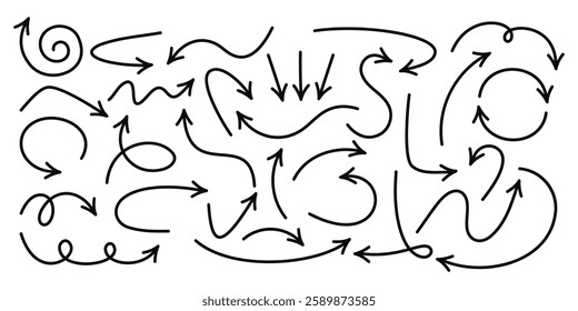 Set of hand drawn arrows