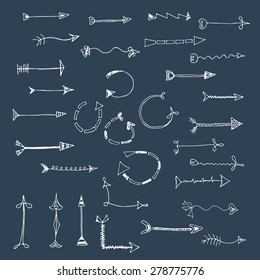 Set of hand drawn arrows