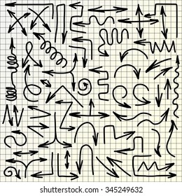 Set of hand drawn arrows