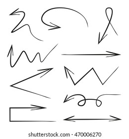set of hand drawn arrows