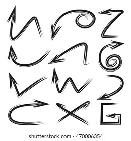 set of hand drawn arrows