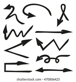 set of hand drawn arrows