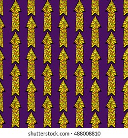 Set of hand drawn arrows. Colorful vector seamless pattern.