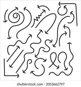 Diseño de flechas dibujadas a mano