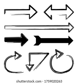 Set of hand drawn arrows doodle design elements 