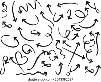 Set of Hand drawn arrows doodle
