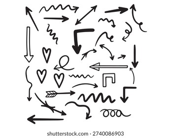 Set hand drawn arrows