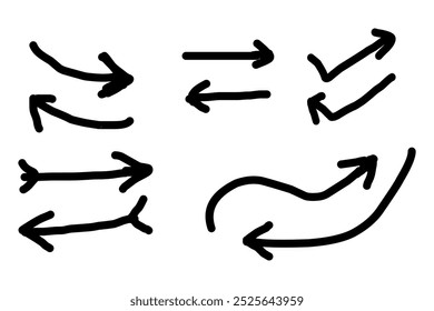 set of hand drawn arrows icon