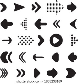 Set of hand drawn arrows isolated on white background. Vector illustration.