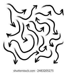 Set of hand drawn arrows. Hand made doodles EPS Vector