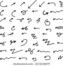 Set of hand drawn arrows mark Icon.