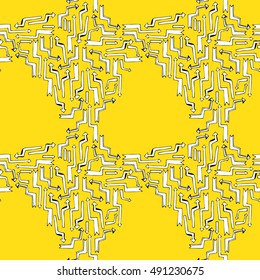 Set of hand drawn arrows. Monochrome vector seamless pattern.
