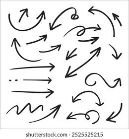 Set of hand drawn arrows, pointers bundle