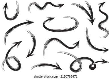 set of hand drawn arrows .Vector doodle design elements. Illustration on white background.for business infographic, banner, web and concept design.