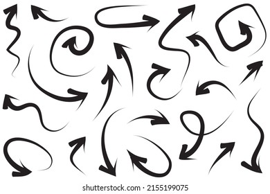 set of hand drawn arrows .Vector doodle design elements. Illustration on white background.for business infographic, banner, web and concept design.