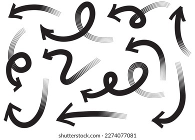 set of hand drawn arrows .Vector doodle design elements. Illustration on white background.for business infographic, banner, web and concept design.