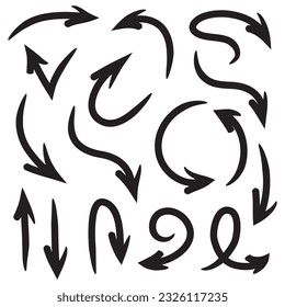 set of hand drawn arrows .Vector doodle design elements. Illustration on white background.for business infographic, banner, web and concept design.