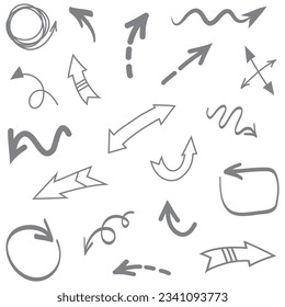 set of hand drawn arrows .Vector doodle design elements. Illustration on white background.for business infographic, banner, web and concept design.