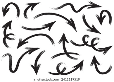 set of hand drawn arrows .Vector doodle design elements. Illustration on white background.for business infographic, banner, web and concept design.