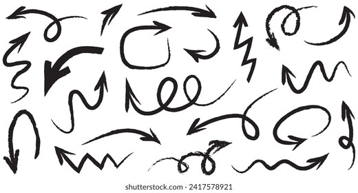 set of hand drawn arrows .Vector doodle design elements. Illustration on white background.for business infographic, banner, web and concept design.
