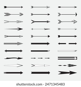 set of hand drawn arrows vector design template