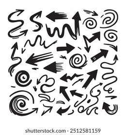 a set of hand drawn arrows vector.
