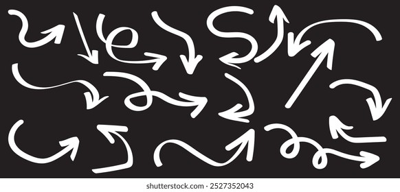 set of hand drawn arrows .Vector doodle design elements. Illustration on white background.for business infographic, banner, web and concept design.