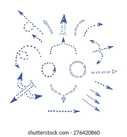 set of hand drawn arrows. vector 