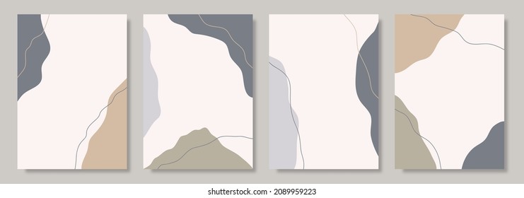 Set of hand drawn artistic background designs. Can be used for wall decoration, book covers, brochures, posters, flyer designs. Vector illustration