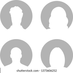 Set of hand drawn Avatar profile icon (or portrait icon), including male and female . User flat avatar icon, sign, profile people symbol