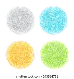 A set of hand drawn banners for your design. Circles doodled with a pencil. Vector illustration