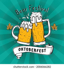 Set Of Hand Drawn Beer Festival Background