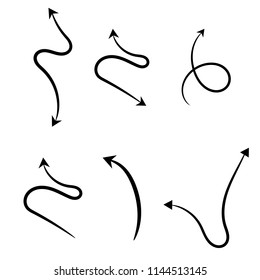 Set of hand drawn Black  arrow