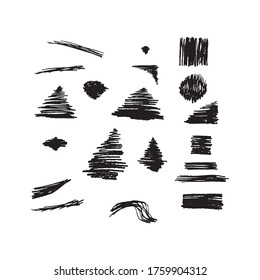 Set hand drawn black