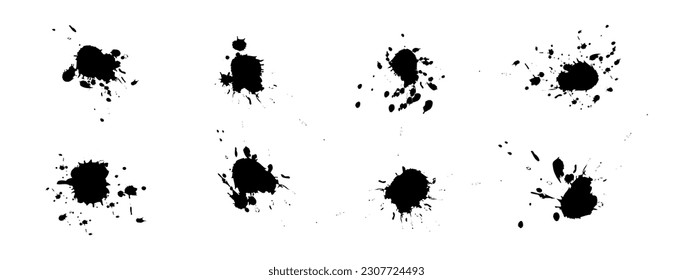 Set handgezeichnete schwarze Farbblöcke. Vorlagen, Design-Elemente, Vektorgrafik