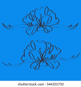 Set hand drawn bows isolated on background.