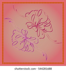 Set hand drawn bows isolated on background.