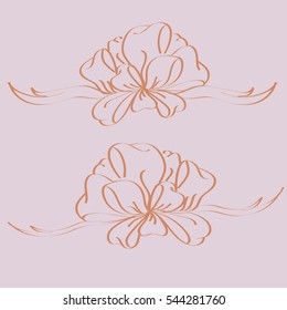 Set hand drawn bows isolated on background.