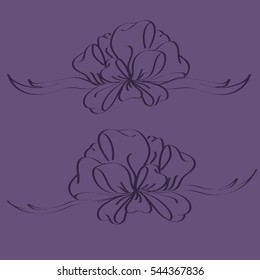 Set hand drawn bows isolated on background.