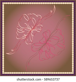 Set hand drawn bows isolated on background.