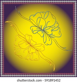 Set hand drawn bows isolated on background.