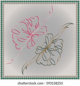 Set hand drawn bows isolated on background.