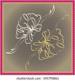 Set hand drawn bows isolated on background.