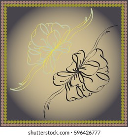 Set hand drawn bows isolated on background.