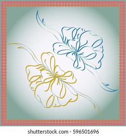 Set hand drawn bows isolated on background.